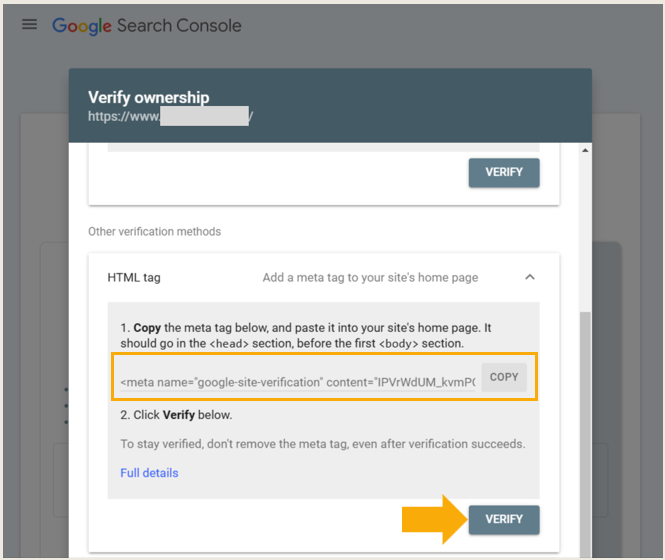 adding the google meta tag to your showit website
