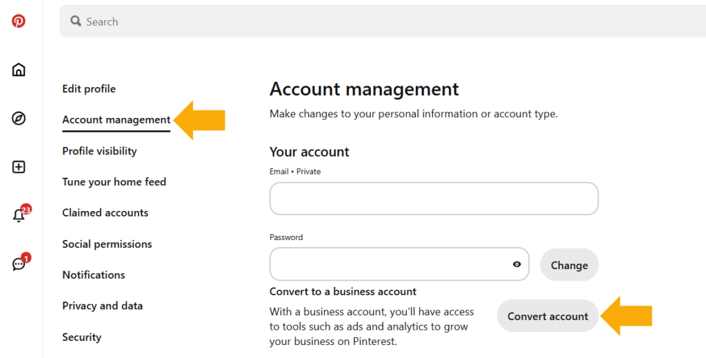 setting up a Pinterest business account from scratch
