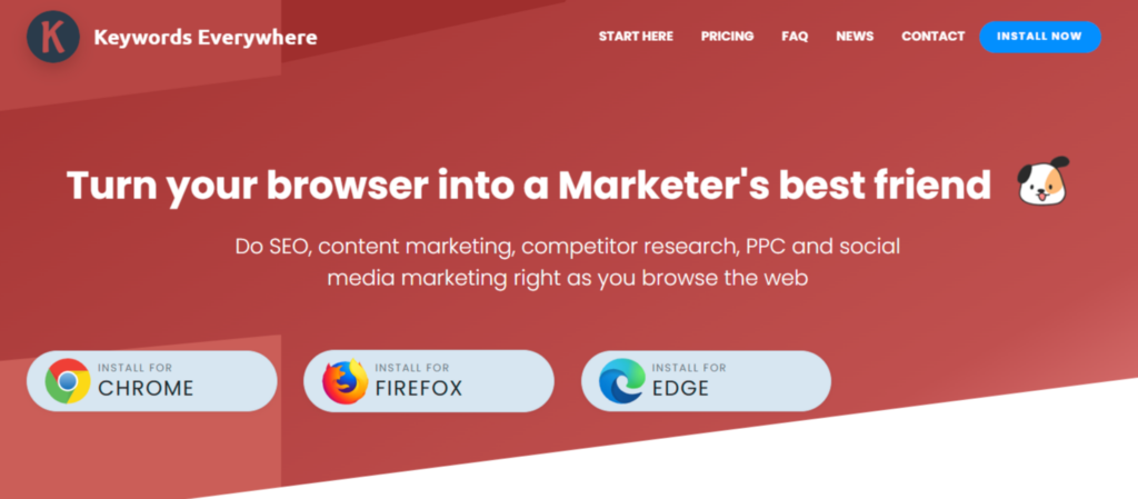 Keywords everywhere keyword research tool for showit website seo rankings