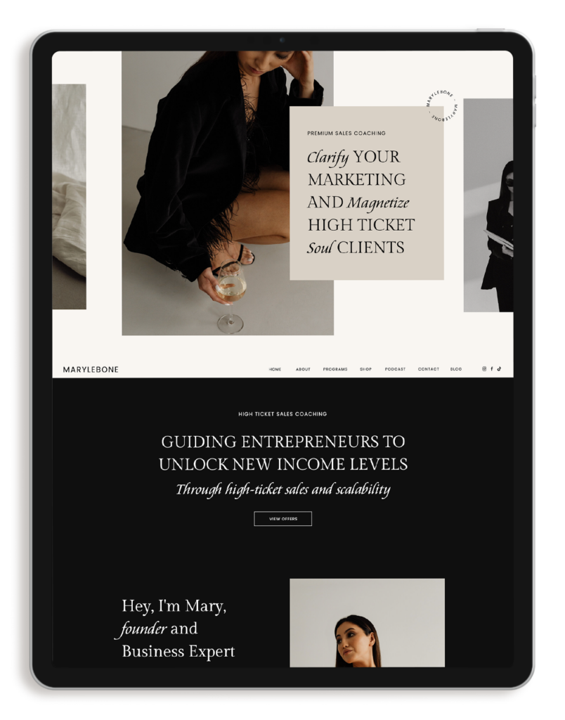 Showit Website Template for Coaches and Entrepreneurs