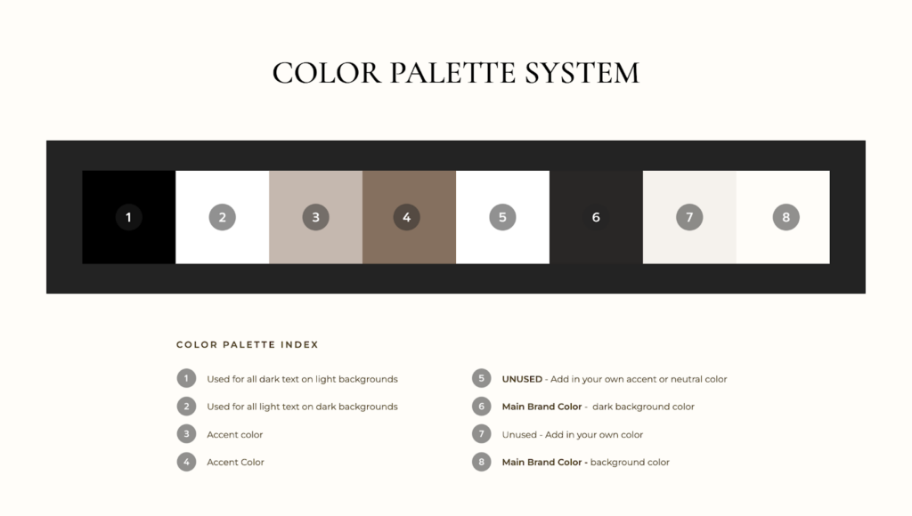 Color Palette System for Showit design settings | Studio Design