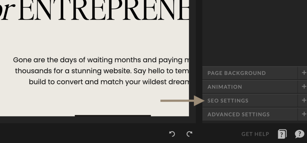 How to access SEO Settings in Your Showit Website Backend | Studio Designs