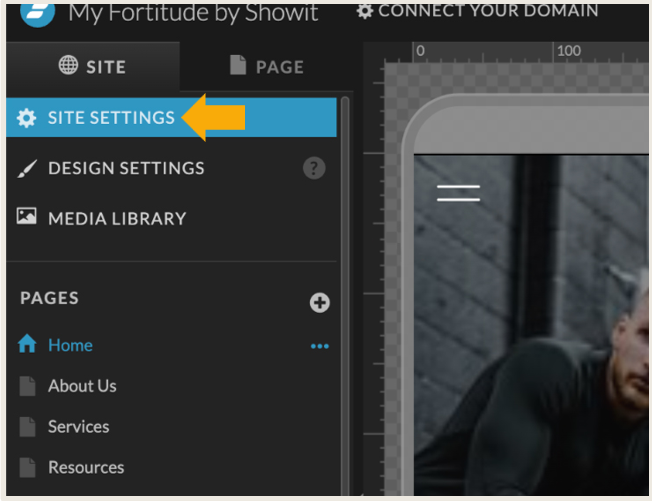 Showit Google Settings